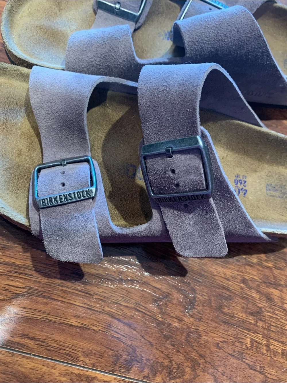 💜 Lavender Suede Birkenstock Arizona sandals